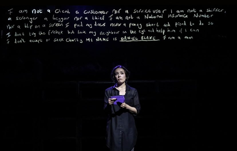WalkerBranwen's tweet photo. Saw #IDanielBlake last night  @northernstage 😭 such an important and relevant message and story… go see it on tour if you can! And vote against that Tories #ThisIsNotFiction 
#ToriesOut https://t.co/PBmM5nk5Qb
