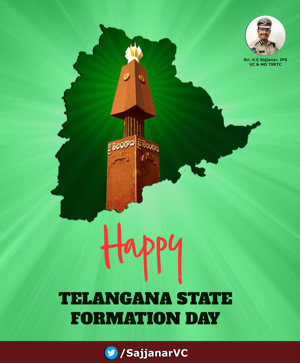 తెలంగాణ ప్రజలందరికీ రాష్ట్ర అవతరణ దినోత్సవ శుభాకాంక్షలు. ప్రత్యేక రాష్ట్ర సాధనకు నిర్విరామంగా పోరాడి అసువులు బాసిన అమరులకు ఘన నివాళి. 

#Telangana #TelanganaFormationDay2023