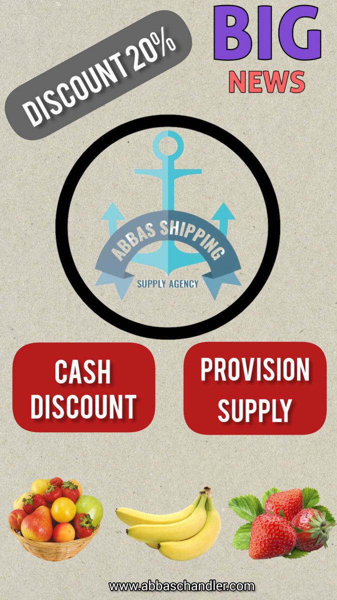 abbas_ship's tweet photo. 📣 Offering Discount 20% ☑️
Provision supply 🍚
Quality 💯
Efficient delivery💪

🌐 https://t.co/HH5xHSNYNQ

#shipsandshipping #shipworldwide #shippingservices #shipchandler #shipsupply #bulkcarrier #cargoship #qualityservice #quality #marineservices #MarineIndustry #marinestore https://t.co/5I2m6vlEp8