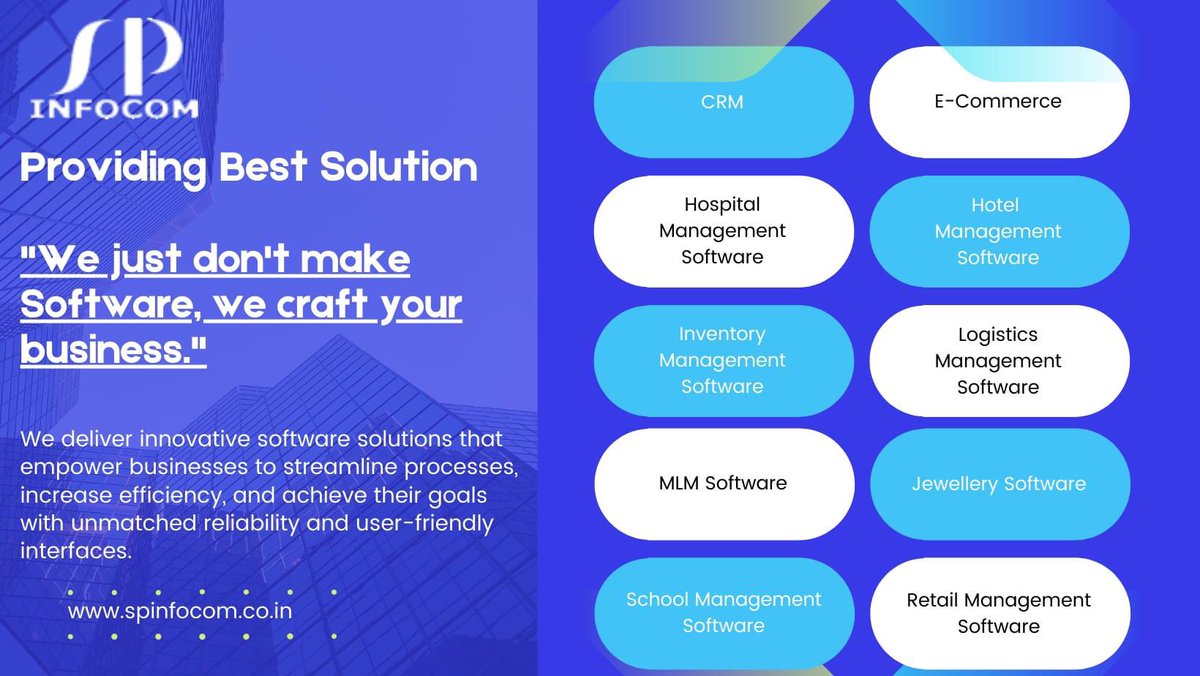 SP Infocom, provides comprehensive solutions tailored to meet the unique needs of our clients, ensuring seamless integration and optimal performance.
#software #app  #businesssolution #spinfocom #softwaredevelopment #CustomSoftware #SoftwareSolutions #app #BusinessSuccess