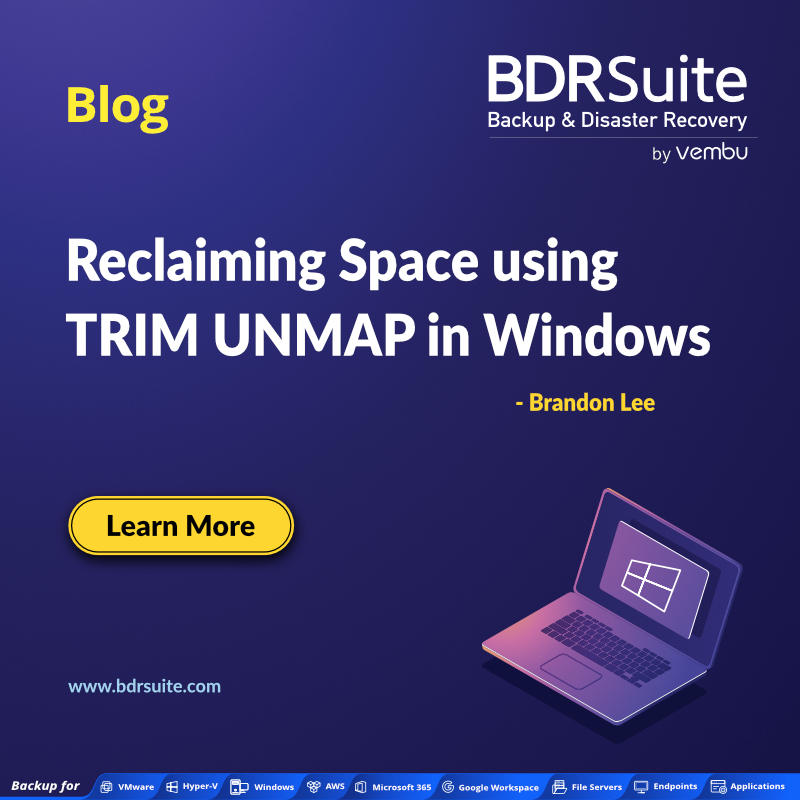 vembutech's tweet image. Tired of running out of disk space? Take control with TRIM UNMAP in Windows! Reclaim gigabytes of wasted storage and optimize your computer's performance. Clear the clutter and make room for what matters. zurl.co/956M
#Windows #StorageManagement #StorageOptimization