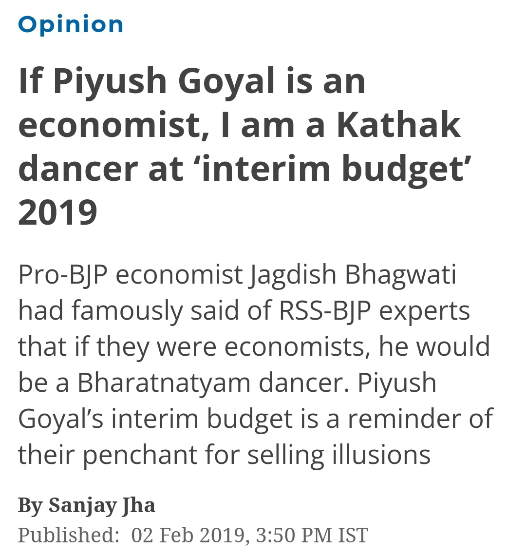 @JhaSanjay Can you make it clear from your own article? 
Kathak or Bharatnatyam?