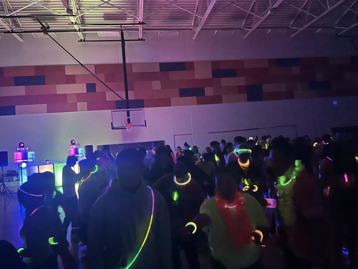 Final event of the year. Neon Night Dance Party happening. Our dance team starts the night with a great performance. And now the Falcons are soaring on the dance floor. It's been an awesome year at the NEST.