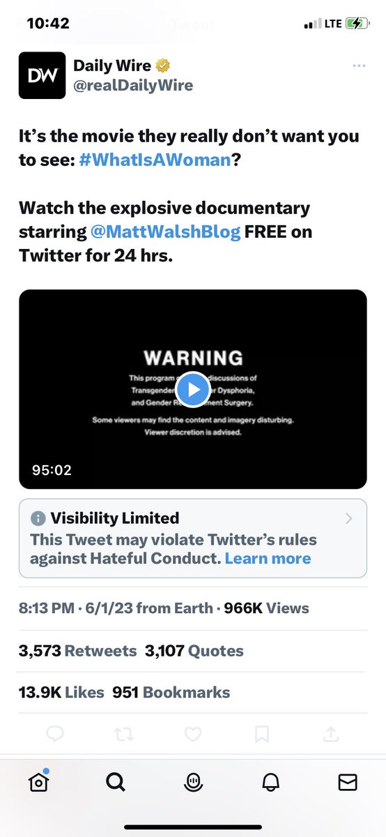 RachieSSays's tweet image. Dear Twitter and @elonmusk please fix this! Twitter is supposed to be free speech yet I can’t retweet @MattWalshBlog’s masterpiece #whatisawomen! Stop trying to shadowban!