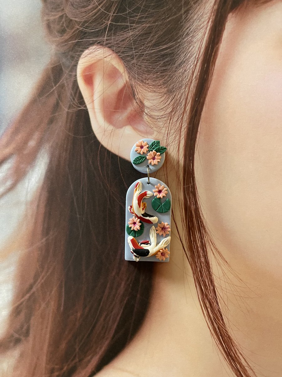 Koi fish earrings. I love koi fish and it's a  popular design in summer in Japan!
