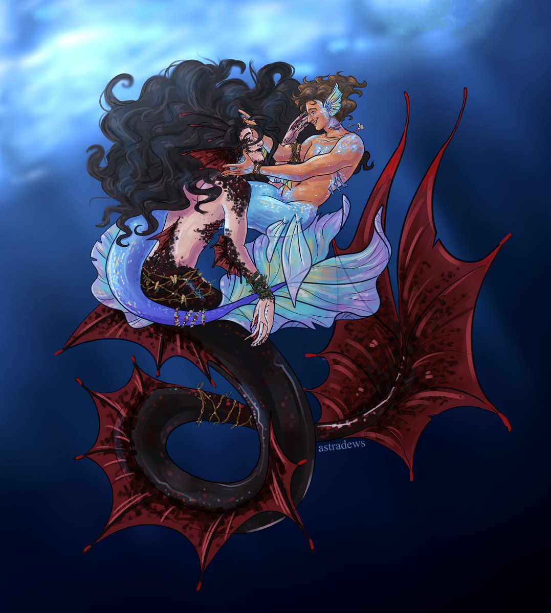 astradews's tweet photo. reef mermaid &amp; deep sea mermaid  #steddie https://t.co/usQ1AL7Lag