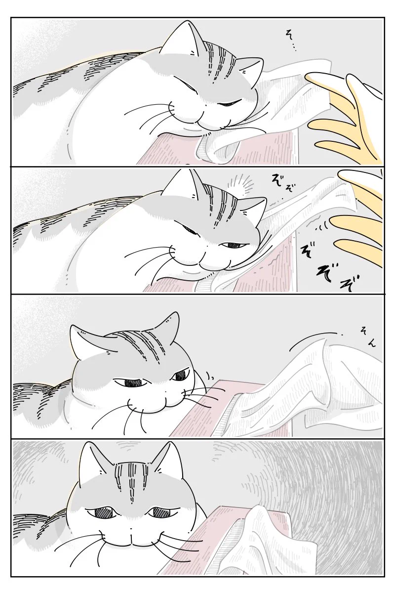 そっと一枚取ったら･･･！ティッシュ箱を枕にして眠る猫のお話を描いた「猫漫画」！