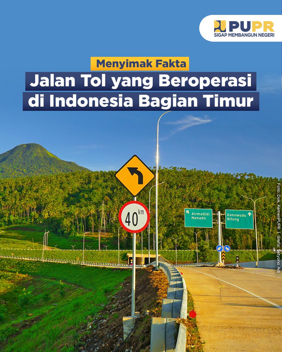 #SahabatPUPR, nggak cuma di Pulau Jawa dan Sumatra, Kementerian PUPR juga membangun jaringan jalan tol di kawasan timur Indonesia seperti Kalimantan dan Sulawesi, lho.

#SigapMembangunNegeri