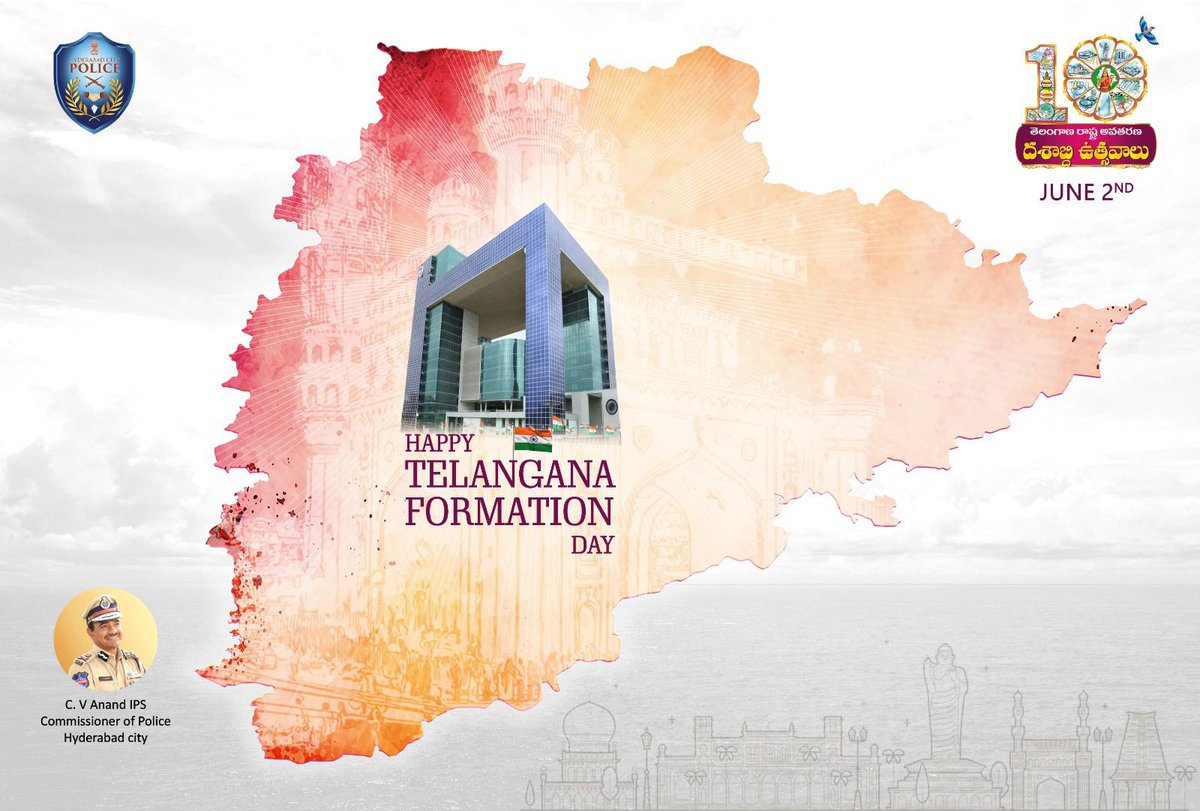 CVAnandIPS's tweet photo. Heartiest wishes to all on the occasion of the #TelanganaFormationDay https://t.co/VD6vOc4y8t