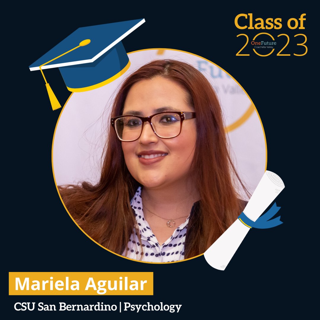 Mariela Aguilar has #graduated with her bachelor's degree in Psychology from CSUSB, Palm Desert Campus! 👏🎓 

Congratulations, Mariela! 🙌 We are so excited for you to join the #OFCVAlumni! 💛  

@CSUSBNews @DesertSandsUSD @bgcvclubs 

#ClassOf2023 #BachelorsDegree #OneFutureCV