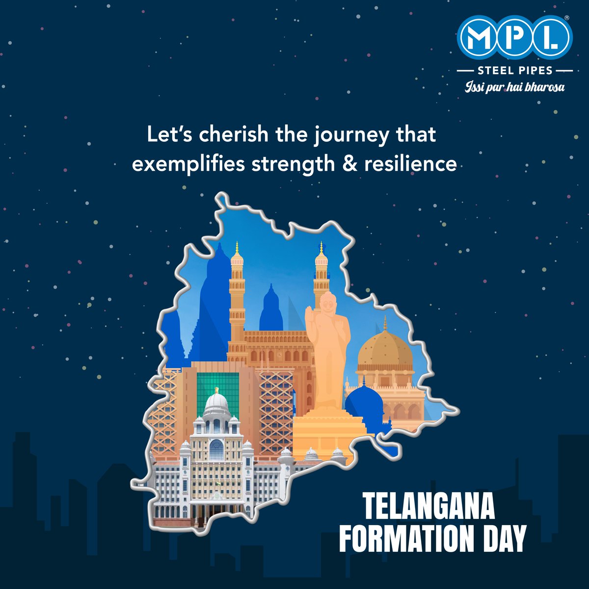 Let's commemorate the indomitable spirit of Telangana and cherish the milestones achieved, forging ahead with unwavering determination. 

#MPLSteelPipes #IssiParHaiBharosa #steelindustry #Pipes #mspipes #steel #SteelPipes #durabilty #strength #Telangana #TelanganaFormationDay