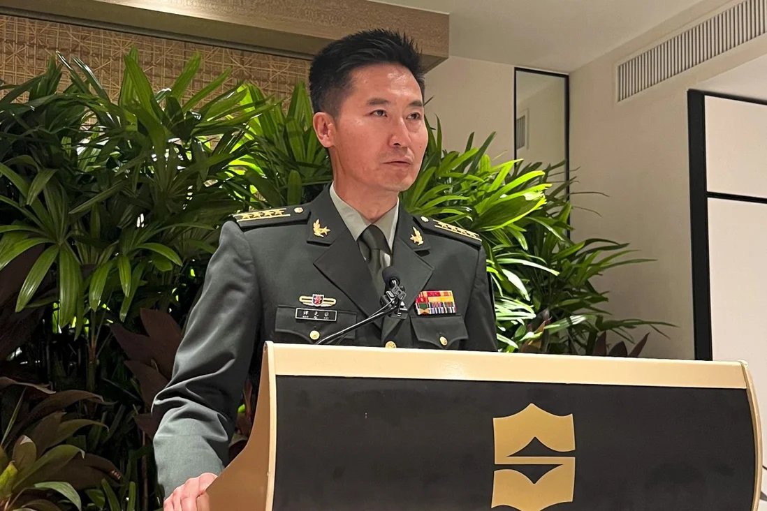 China Defense Ministry Spokesman  Tan Kefei: 'We will continue to strive for peaceful reunification with the greatest sincerity and greatest efforts. But we will never tolerate any attempt by the Democratic Progressive Party authorities to seek foreign support for Taiwanese…