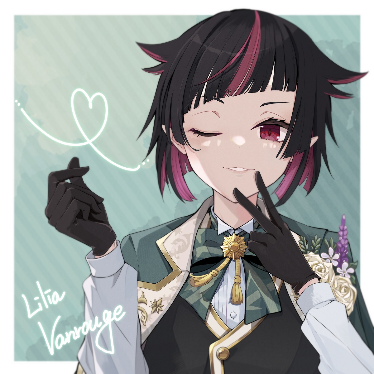 なりきり花婿リリア様！彼ならノリノリで指ハート作ってくれる気がする