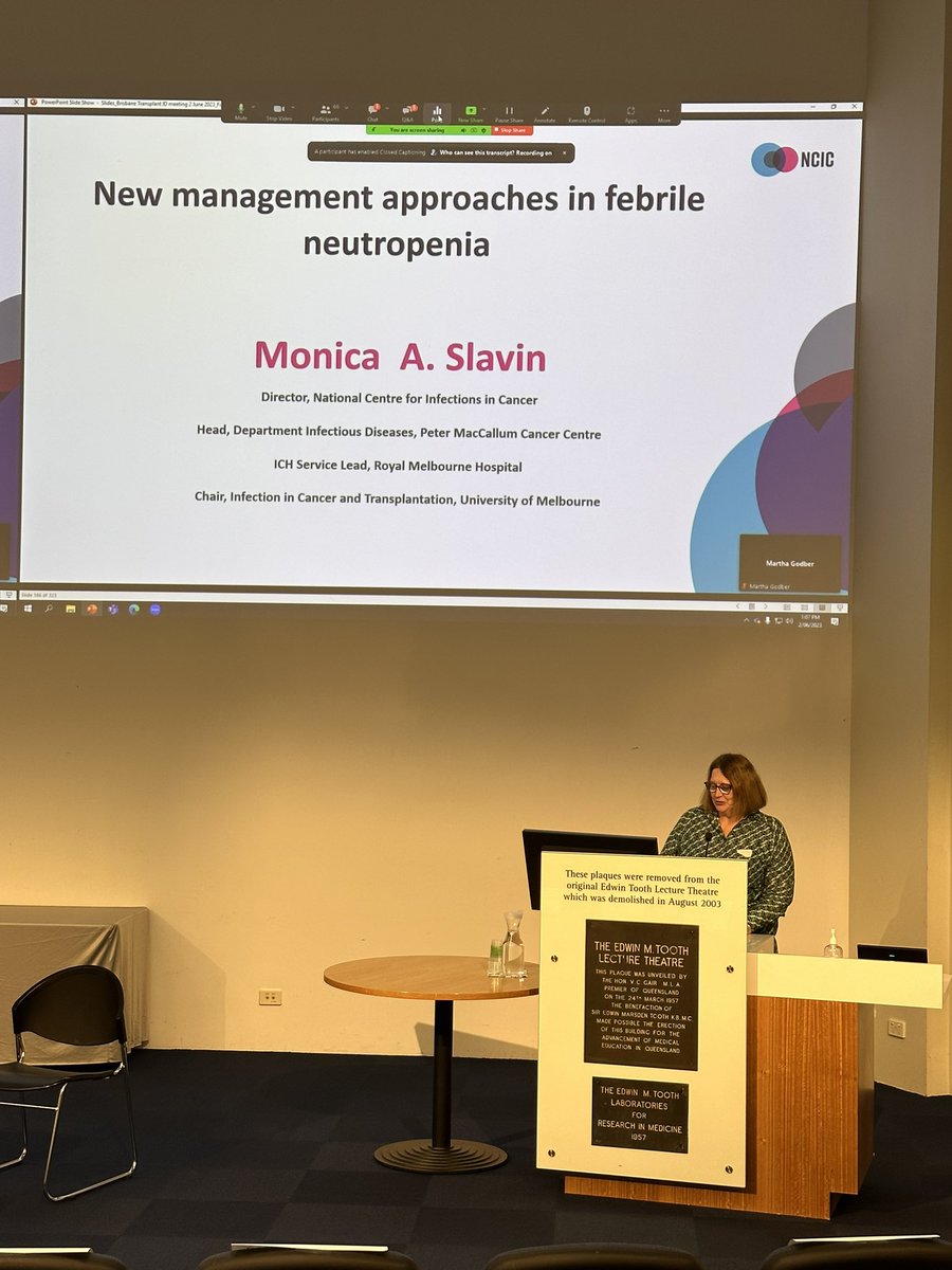 NCICancer's tweet photo. Great to connect with transplanters and #TID physicians in sunny Queensland at the @CRE_RESPOND Brisbane TID conference today. @monicaslavin presenting on controversies and new management approaches in #febrileneutropenia #IDTwitter #ICH https://t.co/2kiokb4xOj