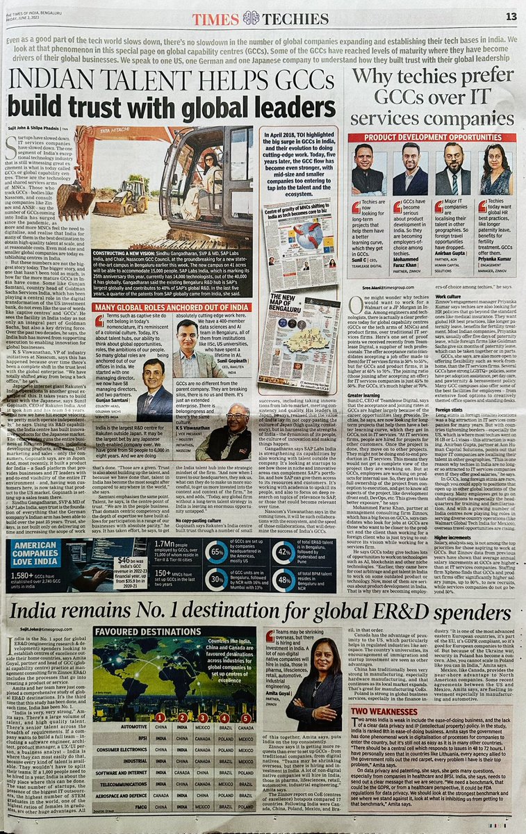 Sindhu Gangadharan (@gangadharansind) on Twitter photo Indian #GCCs are the cradle of #innovation for leading businesses in world today. <a href="/SAP/">SAP</a>’s investment into 2nd campus in #Bangalore is a reflection of the unabated growth of the GCC market in #India 🙏 Brilliant coverage <a href="/sujitjohn/">Sujit John</a>
<a href="/debjani_ghosh_/">debjani ghosh</a> <a href="/KSVish57/">KSViswanathan</a> <a href="/TOIIndiaNews/">TOI India</a> Indian #GCCs are the cradle of #innovation for leading businesses in world today. <a href="/SAP/">SAP</a>’s investment into 2nd campus in #Bangalore is a reflection of the unabated growth of the GCC market in #India 🙏 Brilliant coverage <a href="/sujitjohn/">Sujit John</a>
<a href="/debjani_ghosh_/">debjani ghosh</a> <a href="/KSVish57/">KSViswanathan</a> <a href="/TOIIndiaNews/">TOI India</a>