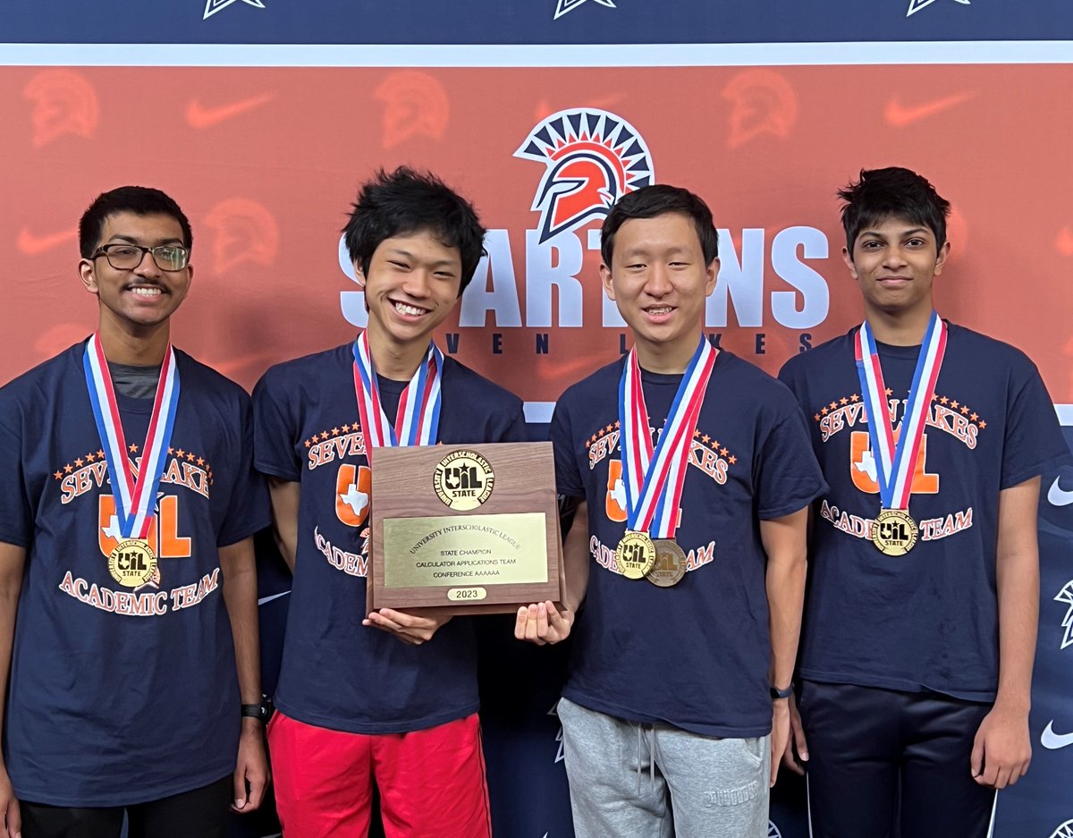 You can always count on the Spartans! 📟
Congratulations to the SLHS UIL Academic Team for winning the UIL Calculator Applications Championship! This is the 21st UIL academic team championship that SLHS has won, and their first win in calculator applications. Way to go, Spartans!