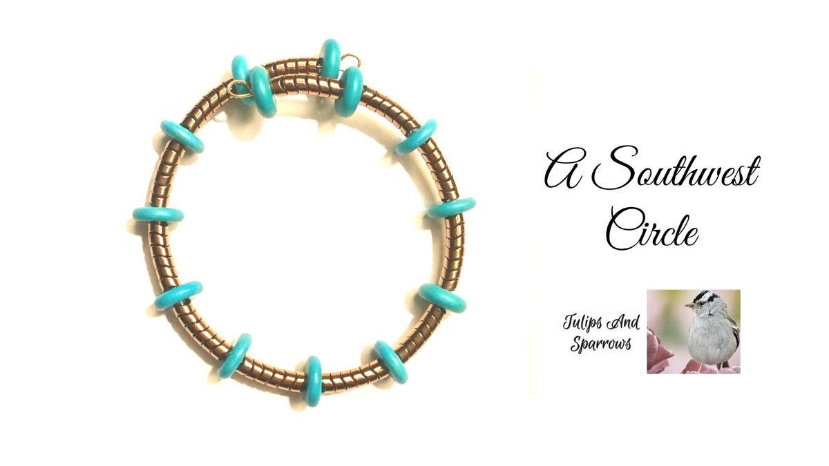 #memorywirebracelet #southwestjewelry #southwestbracelet #turquoisebracelet #bronzejewelry tulipsandsparrows.etsy.com