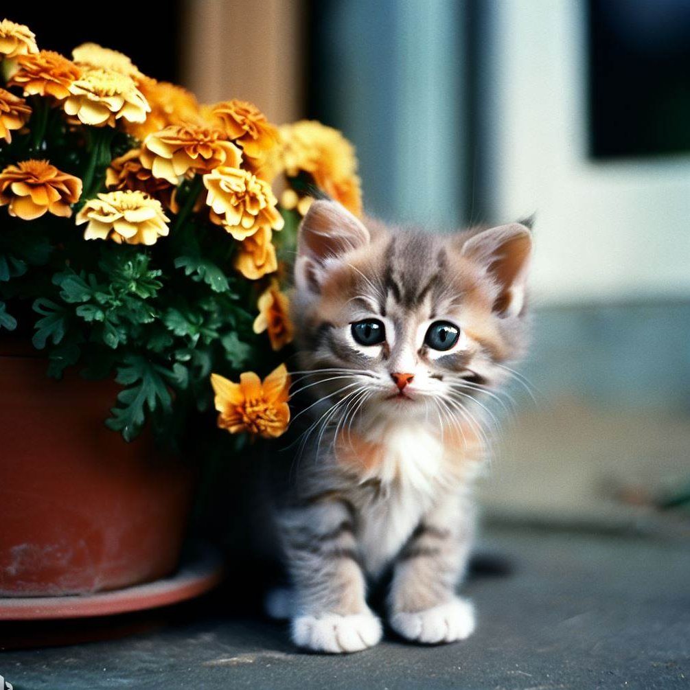 Kitten's Marigold Hideaway