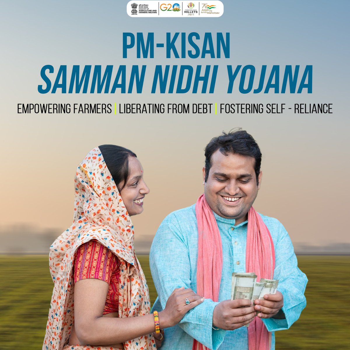 PMKisan Samman Nidhi Yojana, a transformative initiative, aims to empower farmers by liberating their debts and fostering self-reliance.

#agrigoi #PMKisan #AatmanirbharKrishi #Benefit2farmers #DBT #farmers