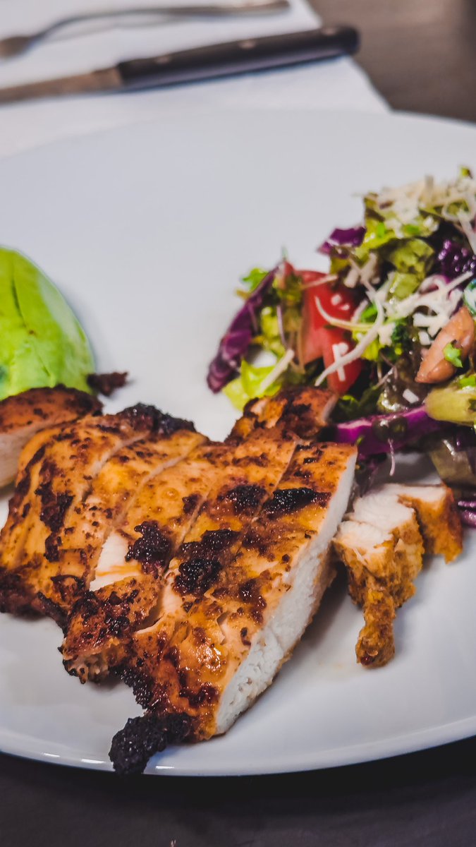 imam_marc's tweet photo. Dinner: grilled salmon and chicken with a kitchen sink salad. #ShaykhChef #FiftyAndFit #50AndFit https://t.co/S0CkKn97gD