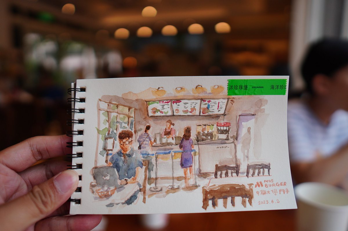 linchiangwen's tweet photo. 台中市南區 摩斯漢堡興大店
#手繪 #插畫 #速寫 #urbansketchers #urbansketching #usk #urbansketch #台中 #Taichung #Taiwan #水彩 #watercolor #watercolour #鋼筆 #手帳 #shinhanpwc #shinhan #速寫台中 #urbansketcherstaichung #mosburger #摩斯漢堡 #中興大學 https://t.co/D1nu4pyNXn