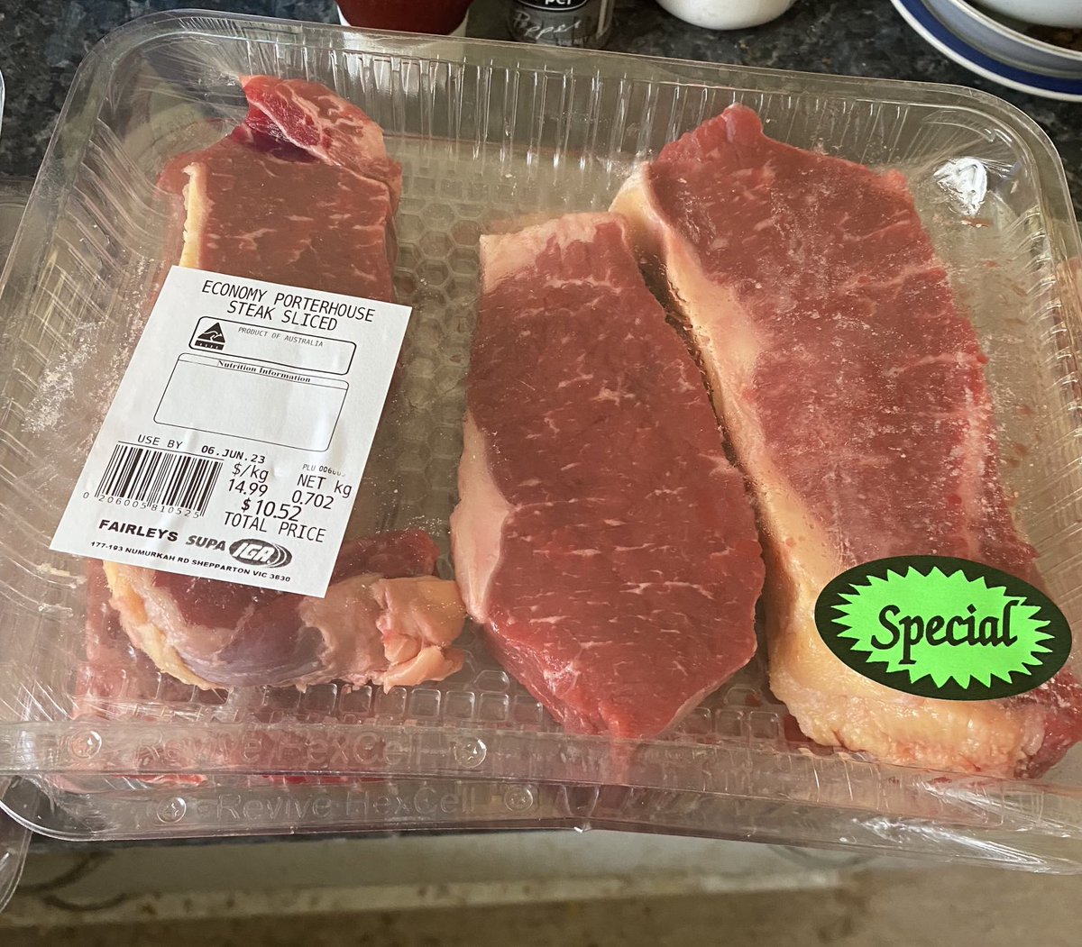 Done alright at my local IGA supermarket today!27 pieces of porterhouse steak & 12 bbq chops for $120!