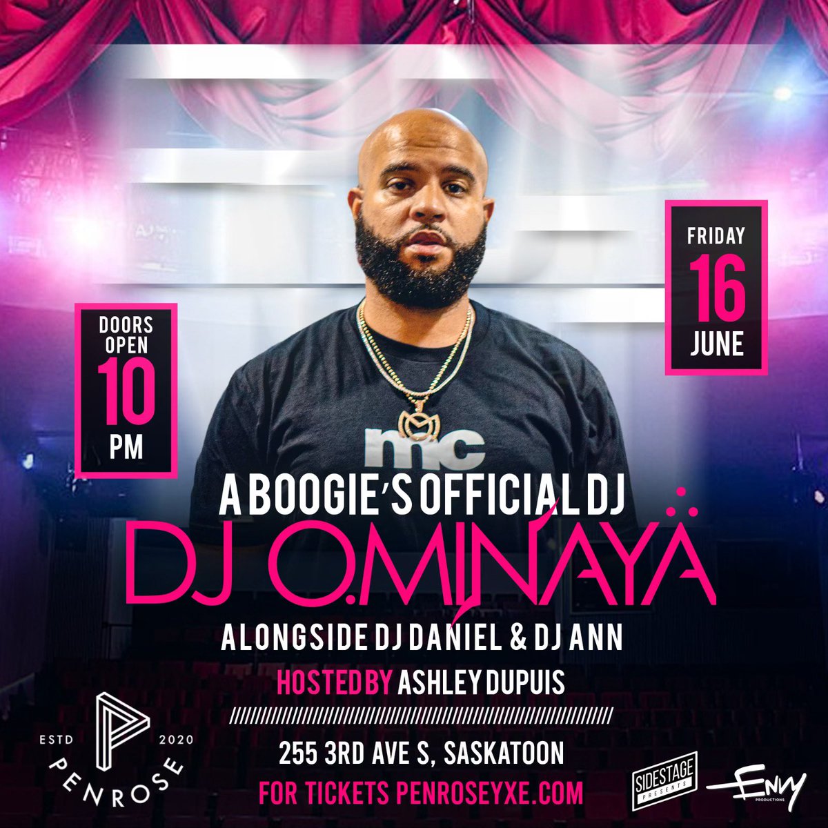#saskstoon who’s ready for @djominaya @aboogievsartist ‘s official dj on Friday June 16th!✨

Tickets on sale now! 🎟️