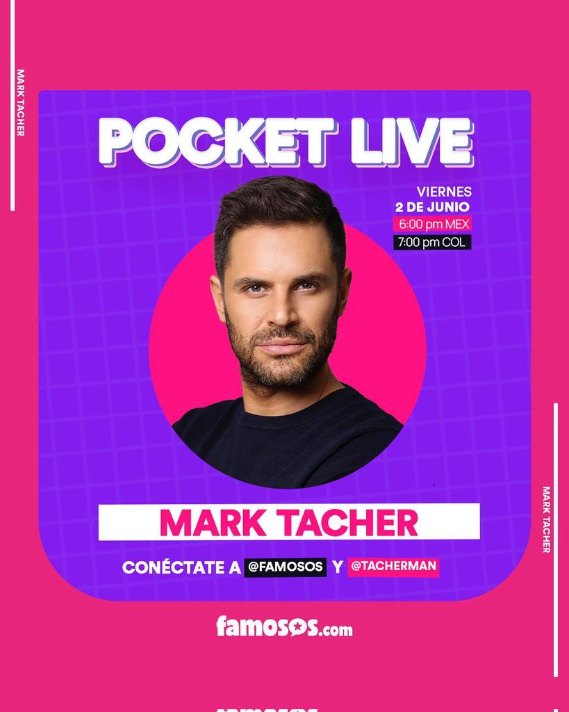 silviamery2's tweet photo. El precioso @MarkTacher maรฑana.
#Repost @famosos
โโ
ยกFalta muy poco! ๐คฉ Nos conectaremos nuevamente en un #PocketLive con @tacherman ๐
Tendremos una gran sorpresa para verdaderos fans ๐
La cita es este viernes 6pm Mx / 7pm Co โญ๏ธ
#Famosos #Live #marktacher https://t.co/FOCXEt64X2