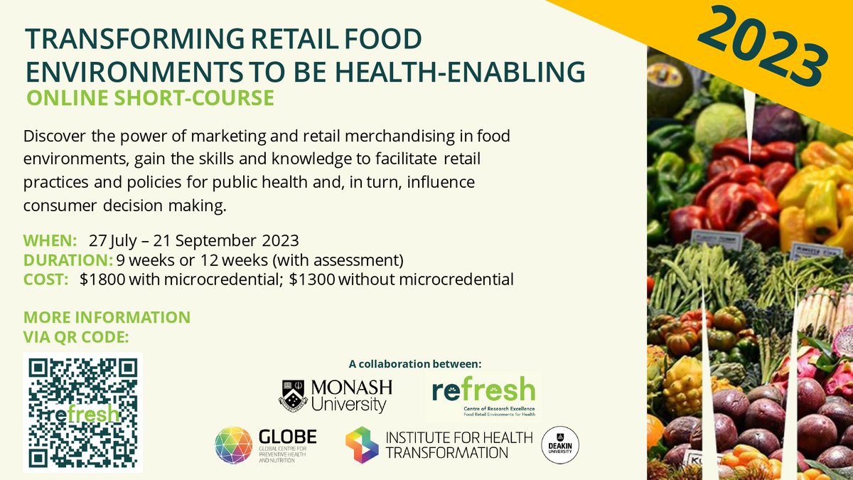 Adrian Cameron (@ay_jay_cee) on Twitter photo Learn from experts <a href="/GLOBE_Deakin/">Global Centre for Preventive Health and Nutrition</a>, <a href="/h_food_retail/">RE-FRESH: Next Generation</a> and <a href="/MonashUni/">Monash University</a> about how to influence retail food environments to improve population health. Enrolments now open. Learn from experts <a href="/GLOBE_Deakin/">Global Centre for Preventive Health and Nutrition</a>, <a href="/h_food_retail/">RE-FRESH: Next Generation</a> and <a href="/MonashUni/">Monash University</a> about how to influence retail food environments to improve population health. Enrolments now open.