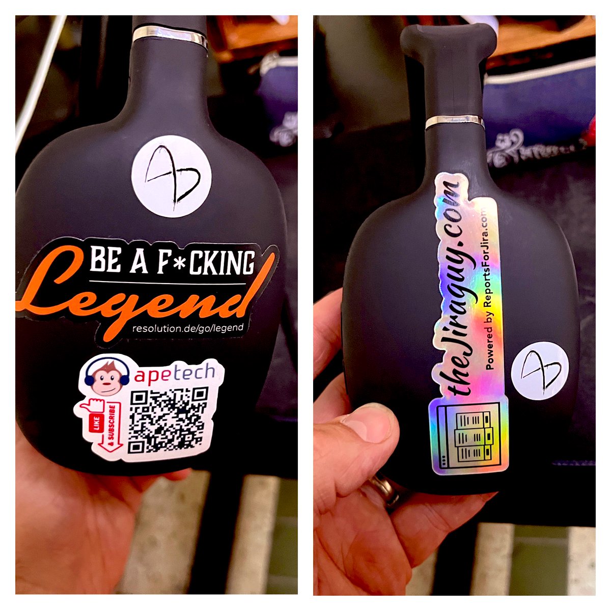 TheFunManAndy's tweet image. When ur amazing lady buys you a damn good pair of over ear headphones &amp;amp; you go #APESHIT (punz!!), slapping stickers all over them cause u addicted to embellishing stuff with Swag ⭐️ 😎🤘

@Atlassian #adminlife 💪 
@jira #lover 😍 
@confluence #fanboy 🤩