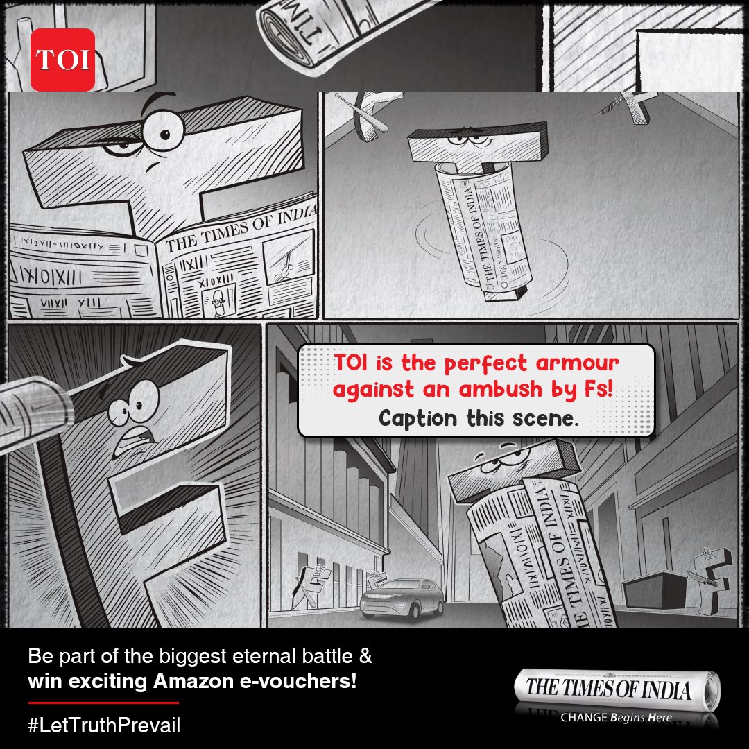 T may stray down a lane of Fs, but TOI has always got his back! Come up with a cool caption and you stand to win exciting prizes! Read the comments to know how to participate. #ContestAlert #LetTruthPrevail #TheTrustofIndia #TheTimesofIndia