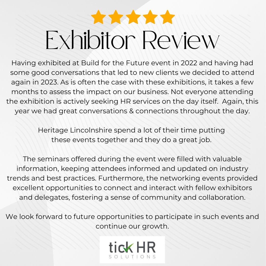 Thank you to @TickHr who exhibited for the second year and have sent us this great review of how they felt as exhibitors and what they made of Build for the Future 2023!