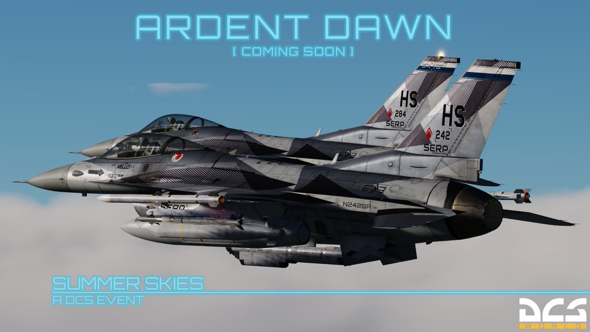 Nuffbutter's tweet photo. Getting excited as Summer Skies 2023 draws nearer, stay tuned for more information! #DCSworld #AceCombat https://t.co/OBQGNgrx3X