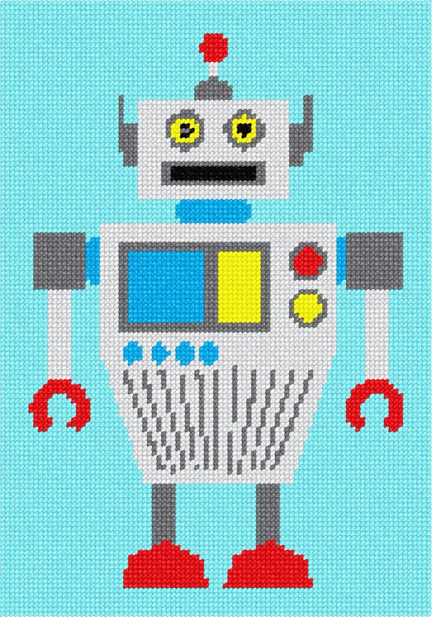 Needlepoint Kit or Canvas: Robot Two by pepitaneedlepoint dlvr.it/Sq21DV