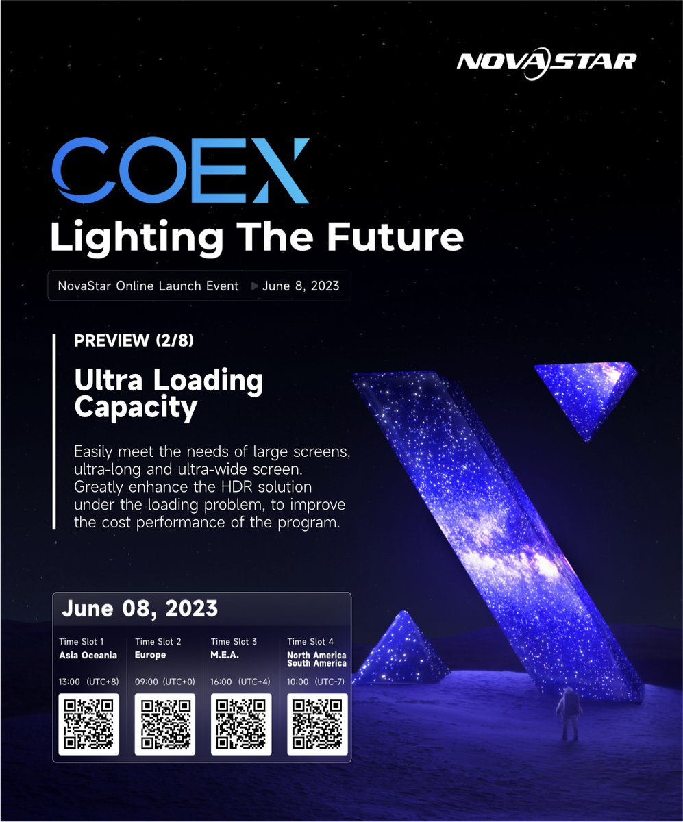 NovaStar Online Launch Event - Lighting the Future 😎
Preview 1: 5Gbps Bandwidth Transmission Rate
Preview 2: Ultra Loading Capacity
More information:
eventbrite.com/e/novastar-onl…

#LightingTheFuture #LED #novastar #newproduct #launchevent #coex #display #displaysolution #5g8k