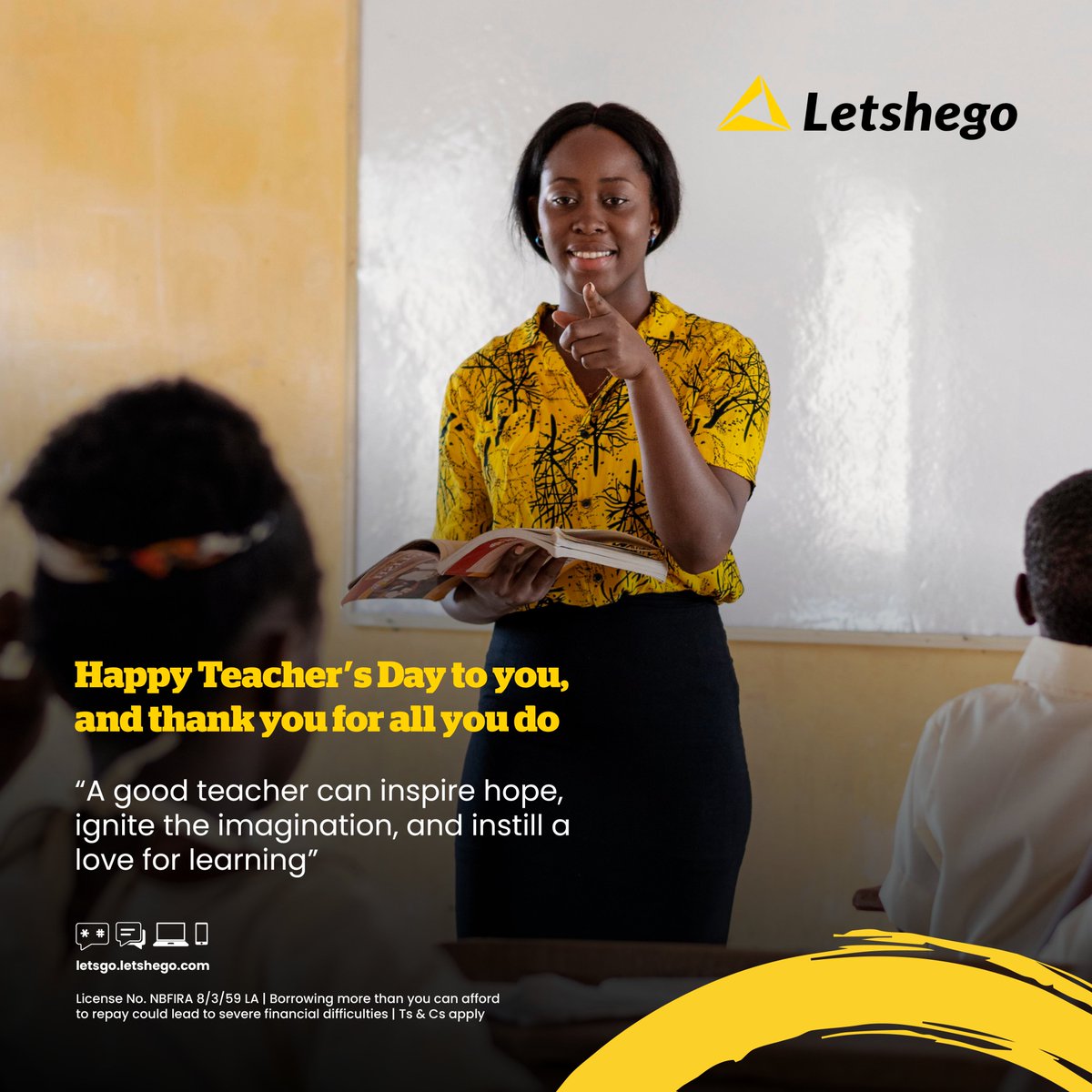 The Transformation of Education Begins with Teachers. Through this theme, Letshego Botswana would like to wish our guiding lights a Happy Teacher's Day. #LetsGoBW #LetsImproveLives #TeachersDay