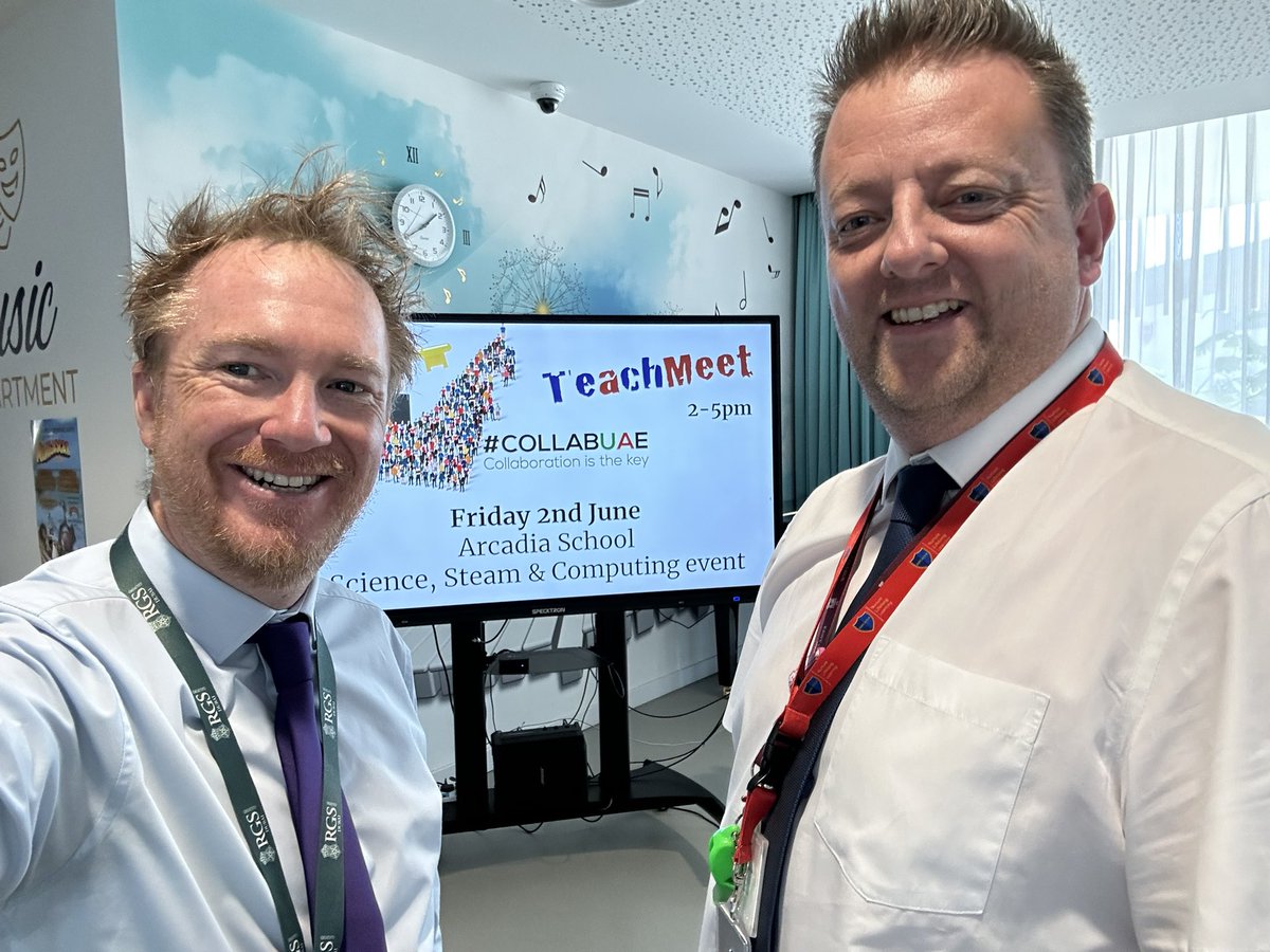 #CollabUAE 🇦🇪 teach meet at @ArcadiaSch is go! 

#CollabUAETM @TomSale 

Can’t wait to our great speakers today! Collaboration is key! @TeachersInUAE @teachmiddleeast