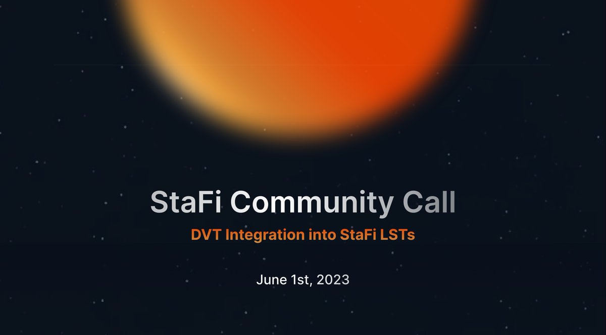 📣 Our June Community Call was a success, with an impressive turnout from our community!

We delved into key updates on #DVT Integration for StaFi #LSTs, and shared progress across our ecosystem.

🎥 Recording: youtu.be/aptrvl3DPW0
📝 Summary: dao.stafi.io/t/stafi-commun…