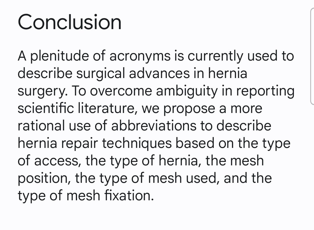 European Hernia Society (@eurohernias) on Twitter photo bit.ly/42jcHsL Are abbreviations and acronyms to describe #HerniaSurgery techniques overused and helpful? A proposal for rationalisation.
#AWSurgery <a href="/cirugiaespanola/">Cirugía Española</a> bit.ly/42jcHsL Are abbreviations and acronyms to describe #HerniaSurgery techniques overused and helpful? A proposal for rationalisation.
#AWSurgery <a href="/cirugiaespanola/">Cirugía Española</a>