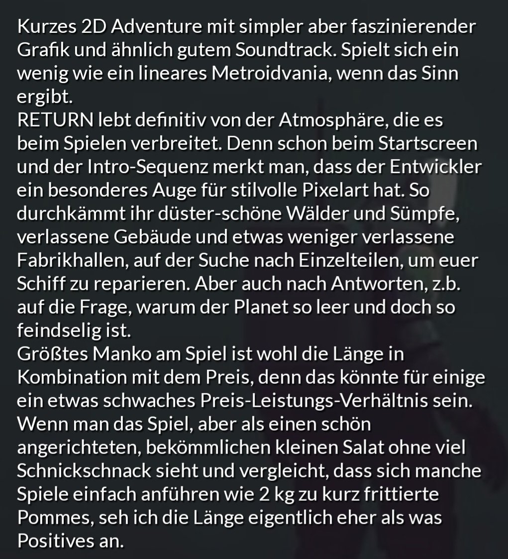 SirWintar's tweet image. Mini Review zu @DeadUnicornYYC&apos;s #Return #ReturnGame