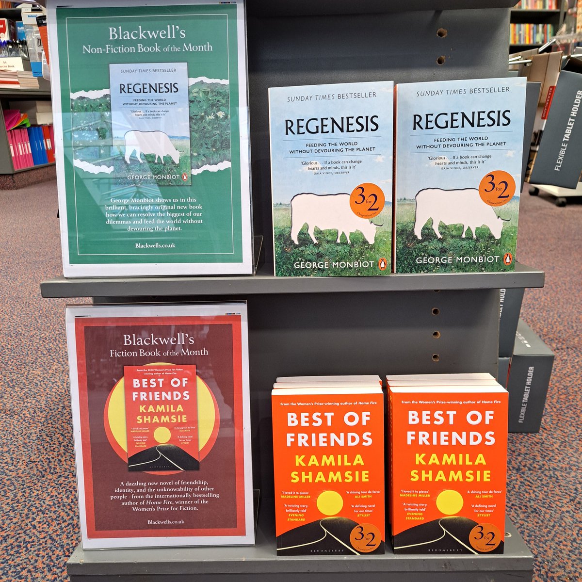 Our June Books of the Month!

Non-fiction - Regenesis by @GeorgeMonbiot: the future of farming, and how to help the environment by growing more from less.

Fiction - Best of Friends by @kamilashamsie, a novel about Britain, power and love set in 80s Karachi and modern London.