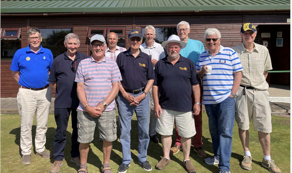 CarnforthRotary's tweet image. Carnforth Rotary Bowling team were successful in their match against Garstang and Over Wyre Club. The match was held at St Michaels Bowling Club. The photo shows the members of the two teams.