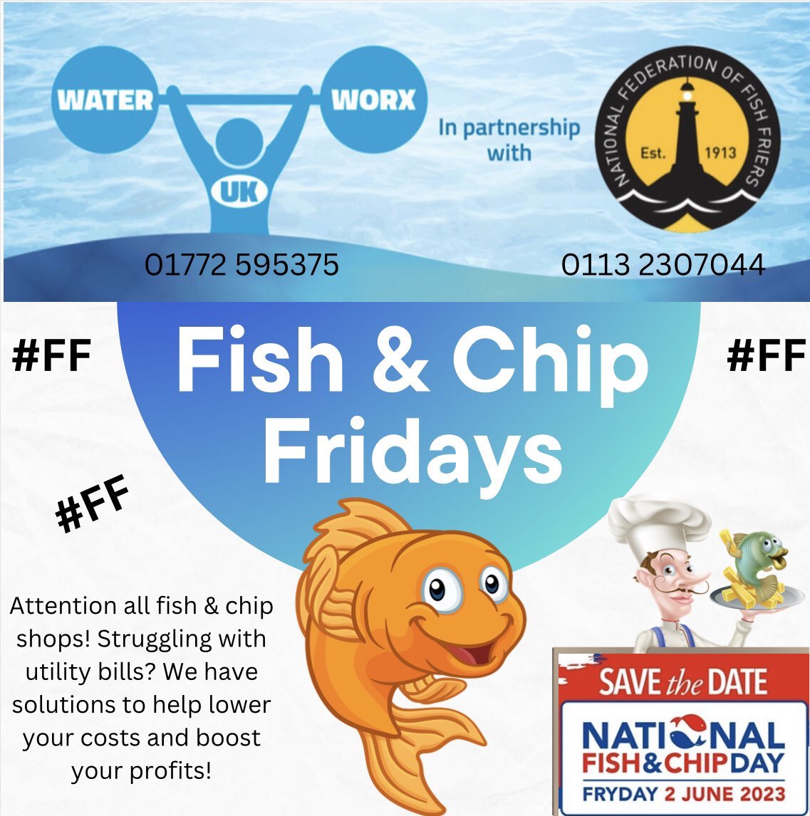 #FF #BrokerPromoter <a href="/NFFF_UK/">NFFF - National Federation of Fish Friers</a> Fish 🐟 N Chips Fryday
<a href="/Shillingfords1/">Shillingfords</a> <a href="/paoloschippy/">Paolo's Chippy</a> <a href="/Trencherswhitby/">Trenchers of Whitby</a> <a href="/OliversRedcar/">Oliver's Redcar Fish 'n' Chips</a> <a href="/Fish_Box_Whitby/">Fish Box</a> <a href="/sutton_and_sons/">Sutton and Sons</a> <a href="/corwenchippy/">ParrysPlaice</a> <a href="/ParkSquareWF5/">ParkSquareFisheries</a> @BritanniaPompey