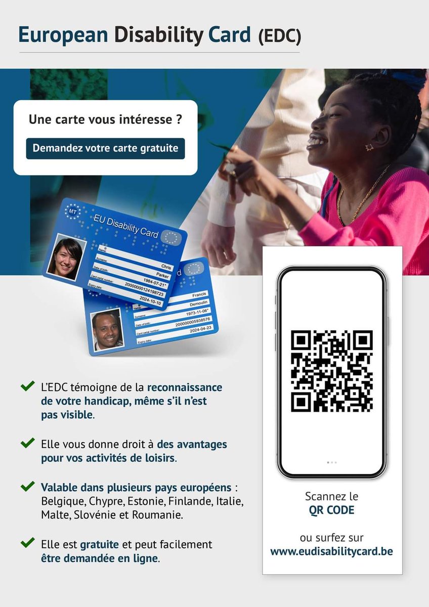 A partir du 1er janvier 2024, la carte European Disability Card (EDC) sera attribuée automatiquement aux bénéficiaires reconnus. C’est la décision de la CIM handicap prise ce mercredi. 

#EUDisabilityCard #EUDisabilityRights