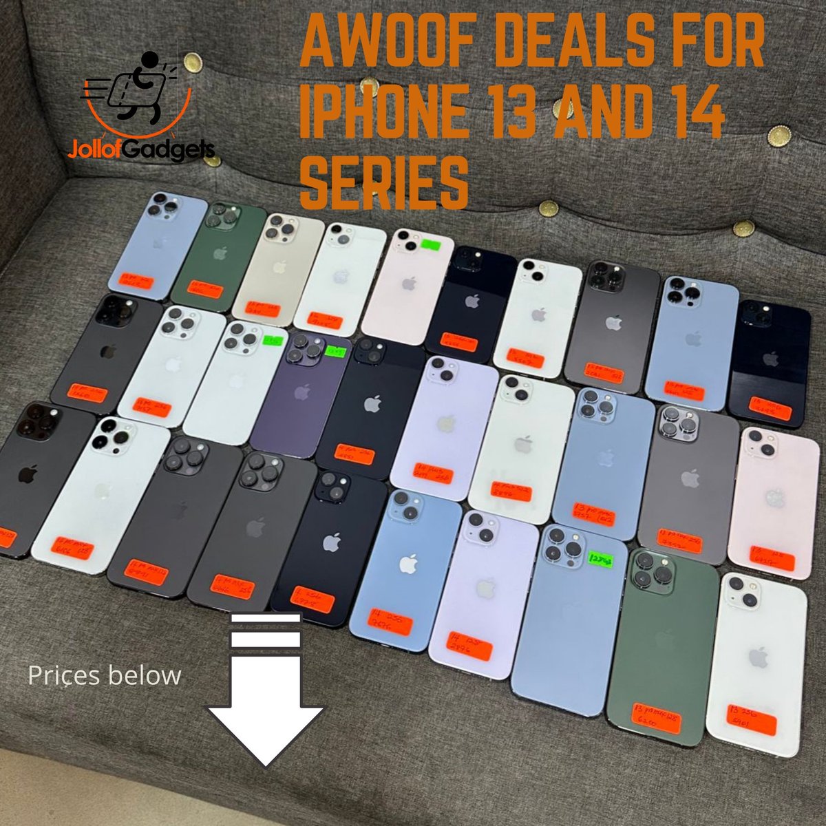 JollofGadgets's tweet photo. PARTY JOLLOF AWOOF DEALS ON PREMIUM USED iPhone 13 and 14 series. This is a thread. Oya check below! @JollofGadgets #shopwithjollof #awoof #buy #shop https://t.co/q0z2rrKgoP