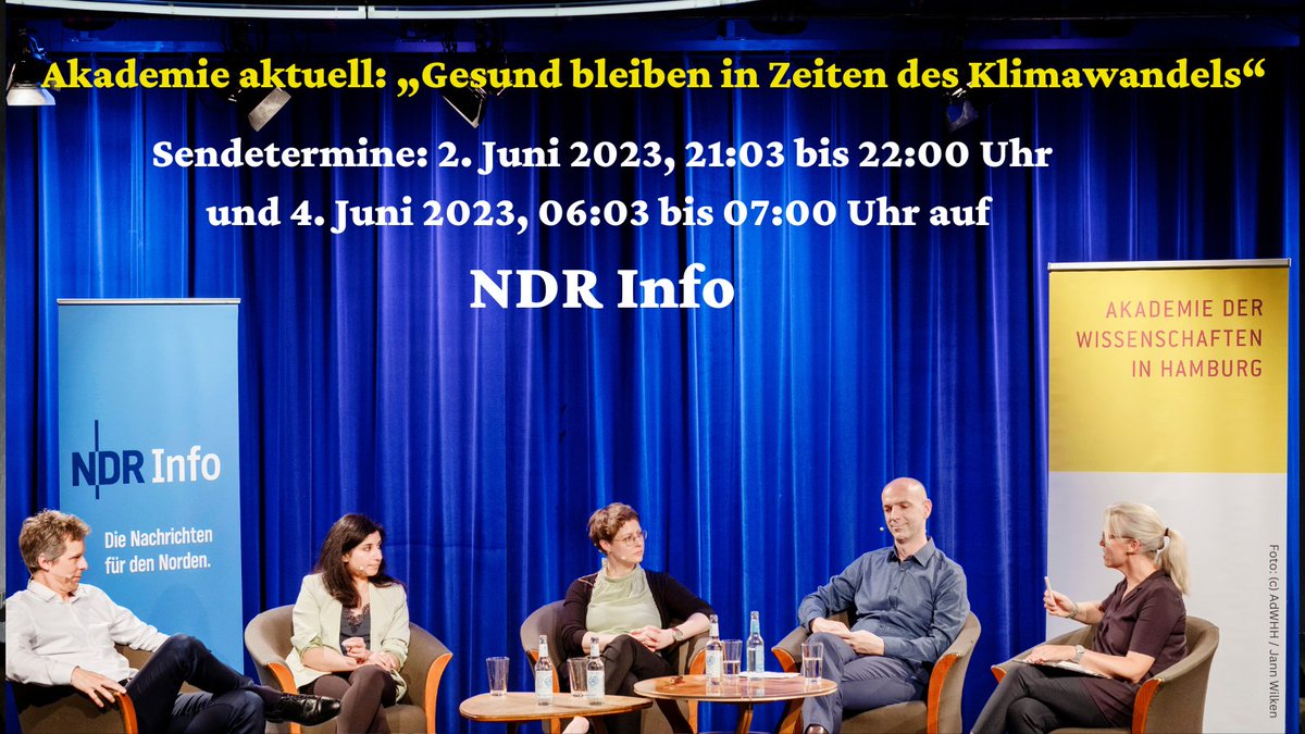 #Akademieaktuell: #Tigermücke, #Denguefieber und #Verhalten bei #Hitze waren ebenso Thema wie #Klimawandel-#Kommunikation, #PlanetareGesundheit und strukturelle Aspekte. Die Diskussion ist auf @NDRinfo zu hören.▶️heute, 2. Juni 2023, 21:03 h + 4. Juni 2023, 06:03 h
📸Jann Wilken