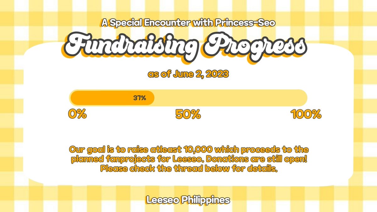 leeseoph_'s tweet photo. Hello DIVEs and LUSHIEs 💛🐯!

As of June 2, 2023, we have raised 37% of our target goal! We have prepared donation/fundraising benefits for generous donors! Help us reach our goal for Leeseo 💛

Donate here: https://t.co/iwKlPgEkwr
#LEESEOPH #PromQueensinManila #IVE https://t.co/QhVt0E6tkX