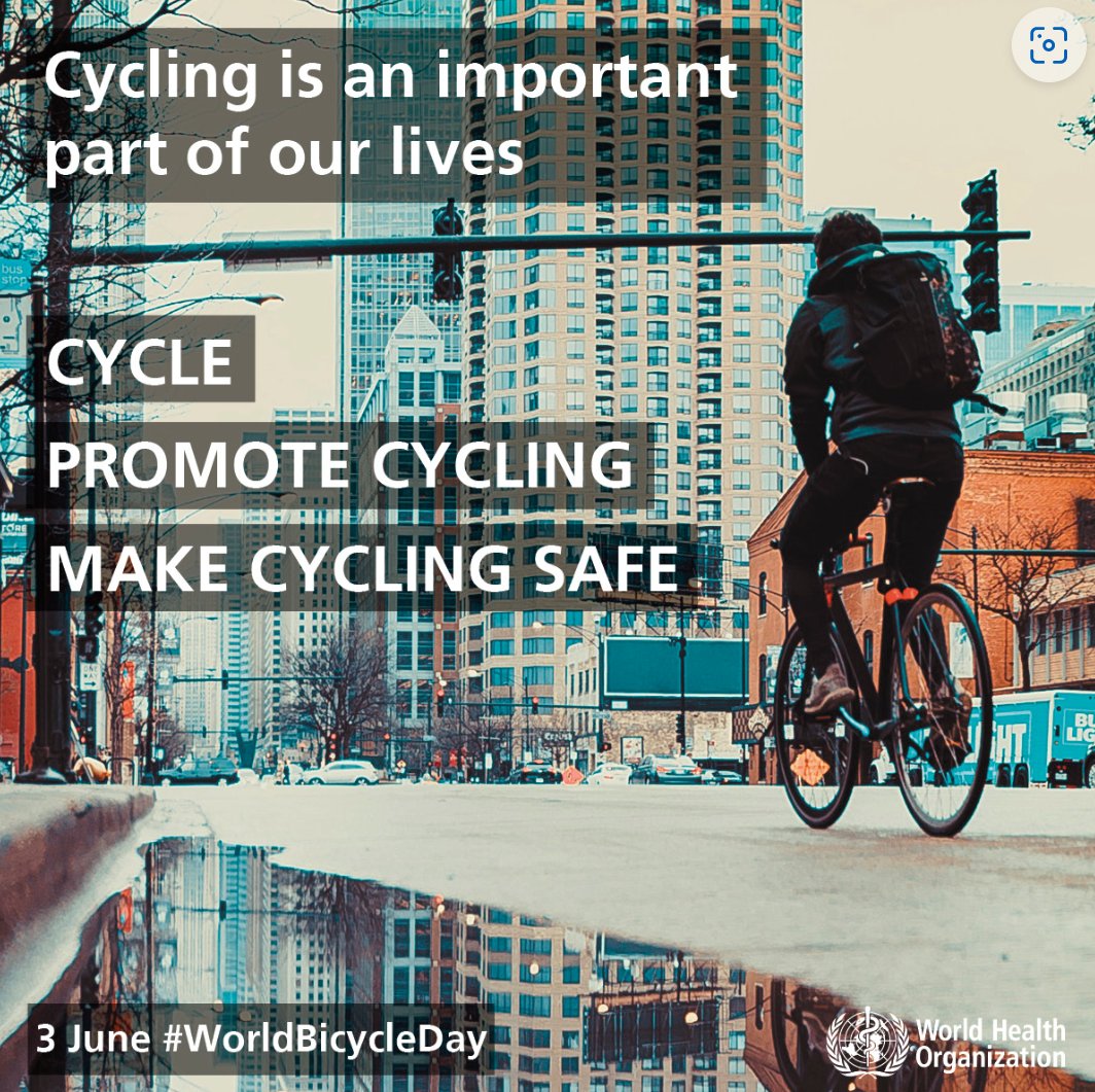UN Road Safety (@unrsc) on Twitter photo 3 June is #WorldBicycleDay! Check out these <a href="/WHO/">World Health Organization (WHO)</a> resources & cycle, promote cycling & #MakeCyclingSafe!
bit.ly/3N86uLU 3 June is #WorldBicycleDay! Check out these <a href="/WHO/">World Health Organization (WHO)</a> resources & cycle, promote cycling & #MakeCyclingSafe!
bit.ly/3N86uLU