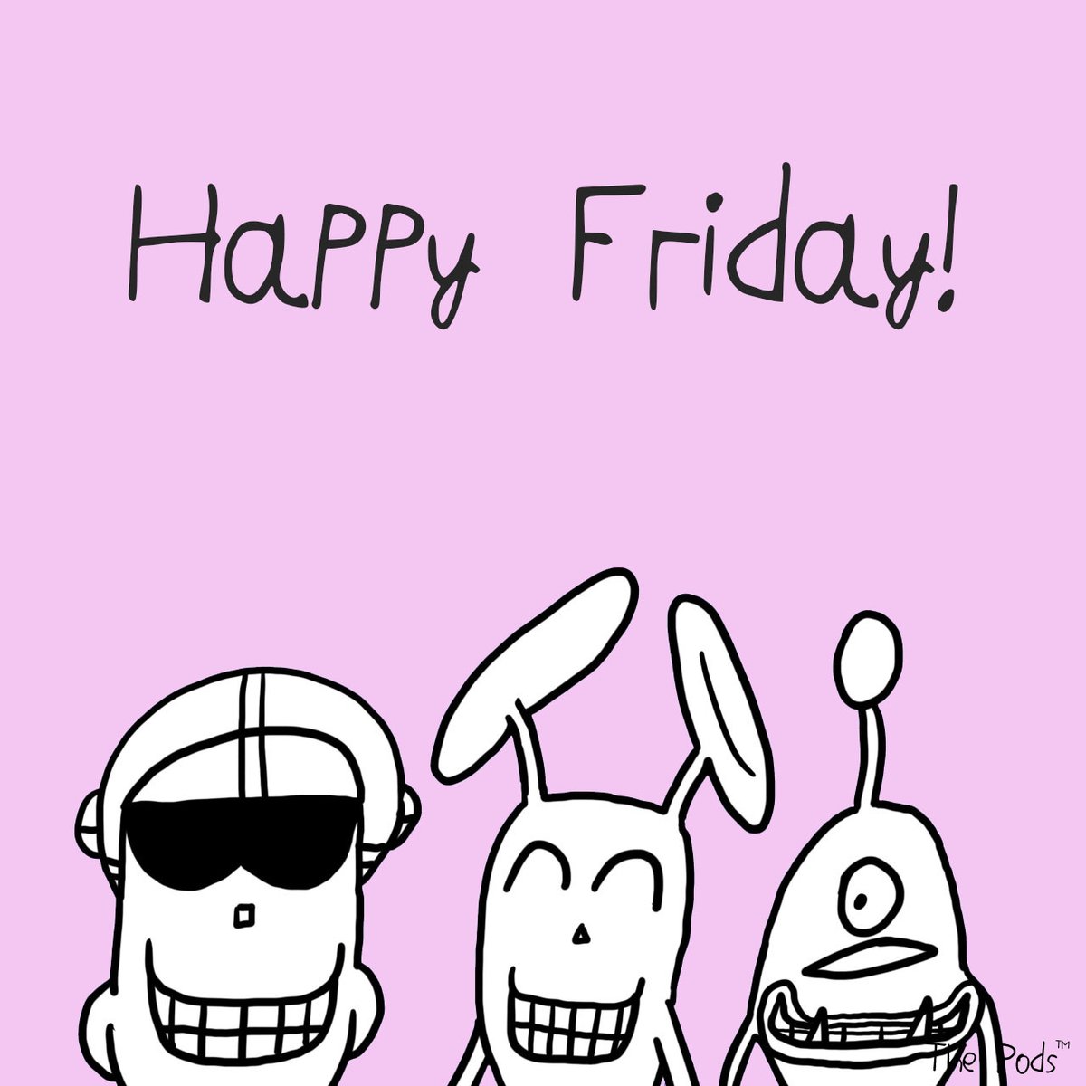 Happy Weekend!
#friday #friyay #happyweekend #happyfriday #tgif 
#weekend #meetthepods #thepods #spypod 
#bunnypod #snappypod #autisticartist #autism 
#autistic #cartoon #character #instafriday
