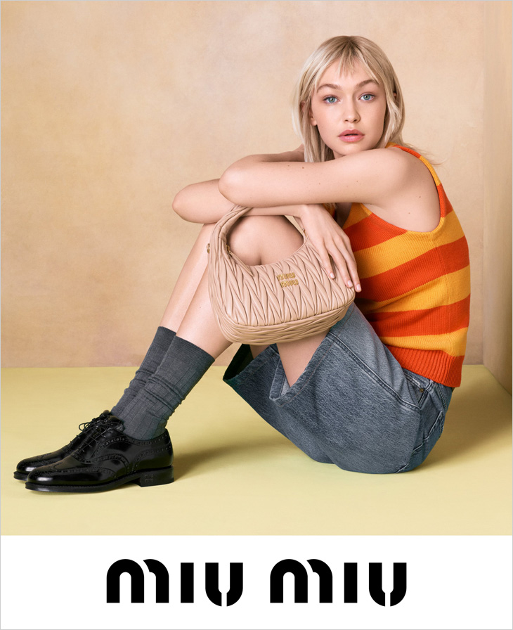 designscene's tweet image. Discover #MiuMiu Arcadie Bag 2023 Collection starring supermodel #GigiHadid lensed by photographer #StevenMeisel: designscene.net/2023/06/miu-mi…